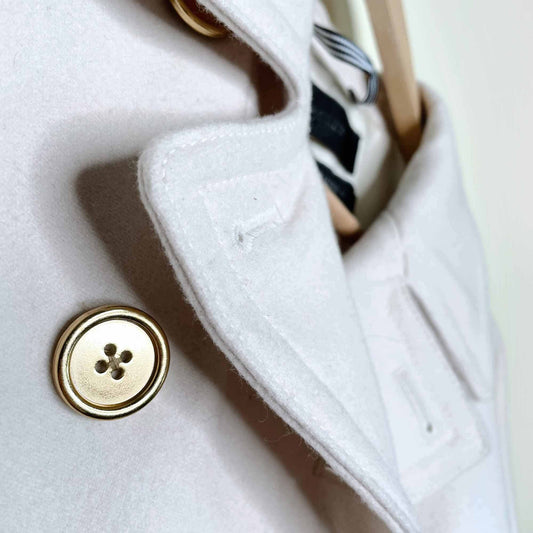 j crew wool-cashmere nello gori stadium cloth double breasted coat - size 6P