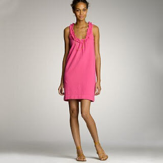 J. Crew pique Pavilion ruffle neck tank dress - size Small