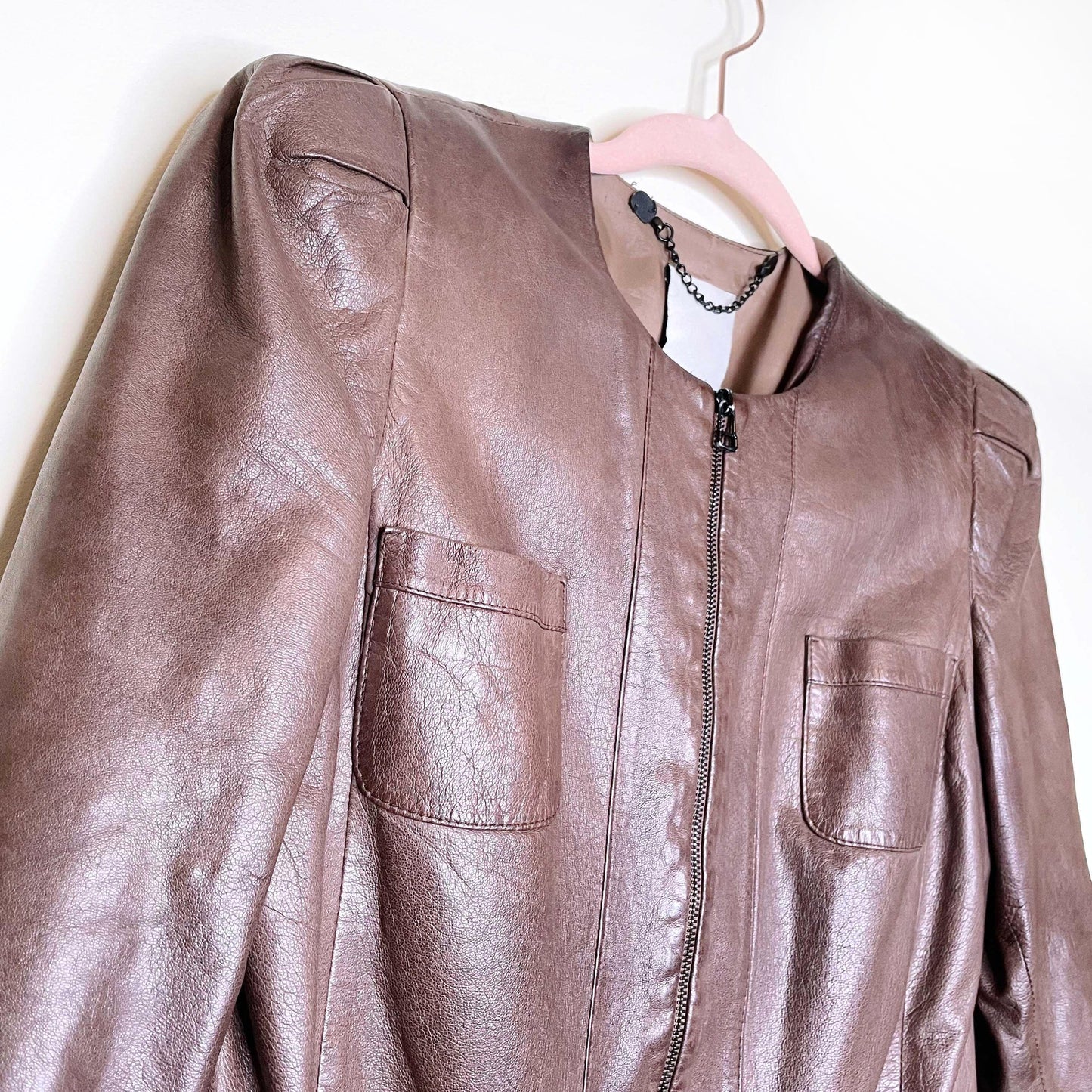 robert rodriguez cropped leather jacket - size 2