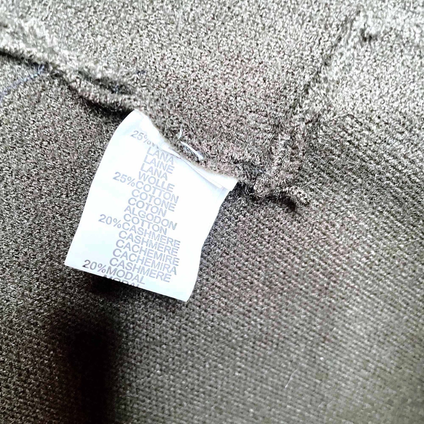 wool-cashmere knit sweater jacket with gathered cuff - size sm/med