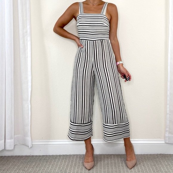japna striped summer jumpsuit size medium