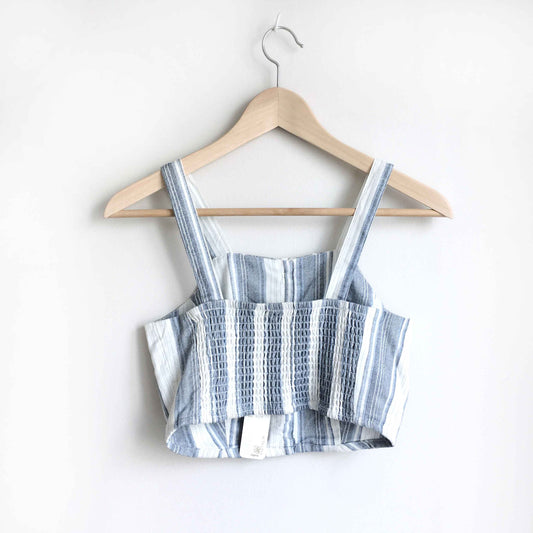 NWT Japna striped button front crop top - size xs
