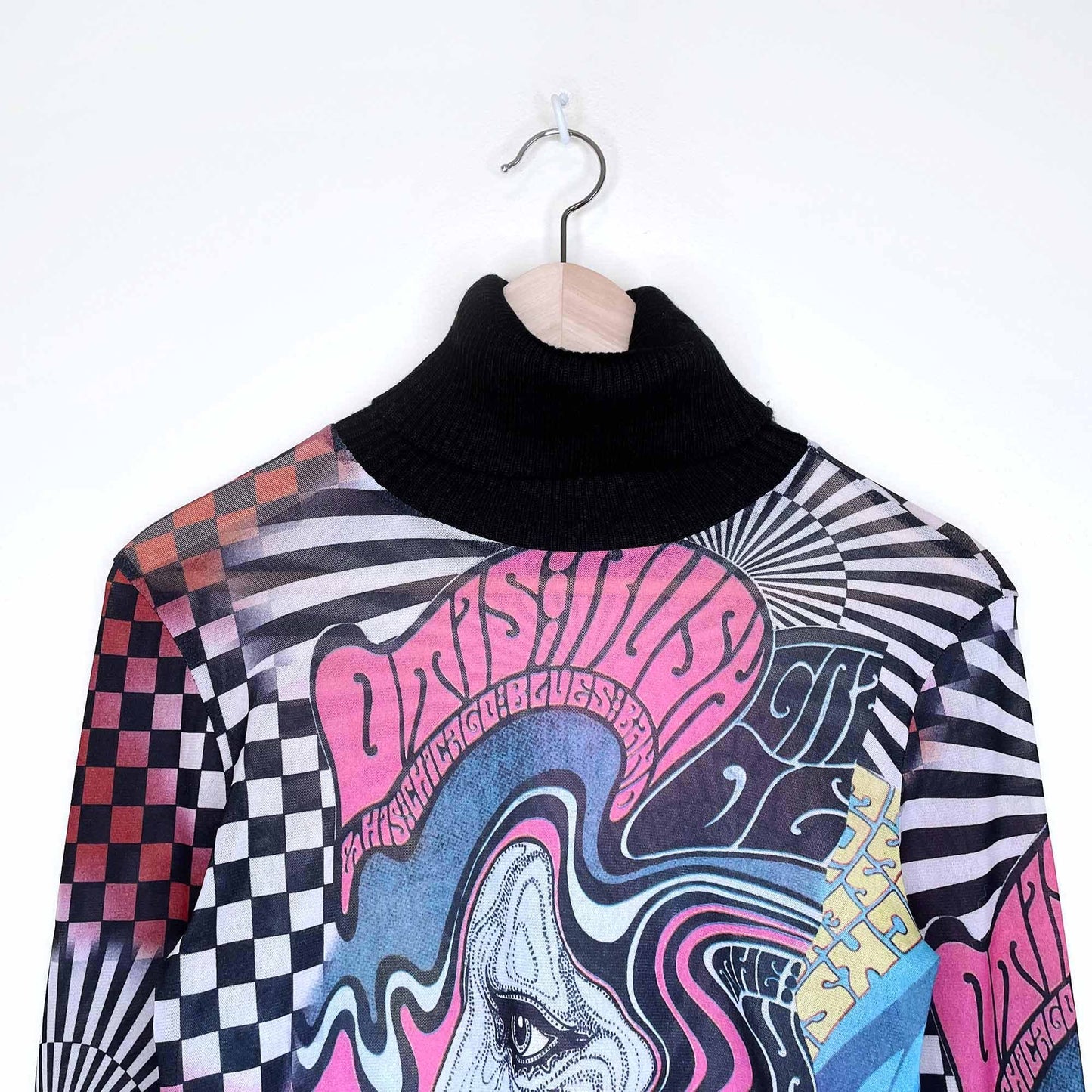 vintage rare jean paul gaultier freiheit 11 'otis bush and his chicago blues band' turtleneck - size 6