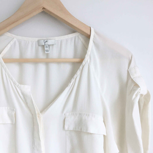 Joie silk short sleeve pocket blouse - size xs