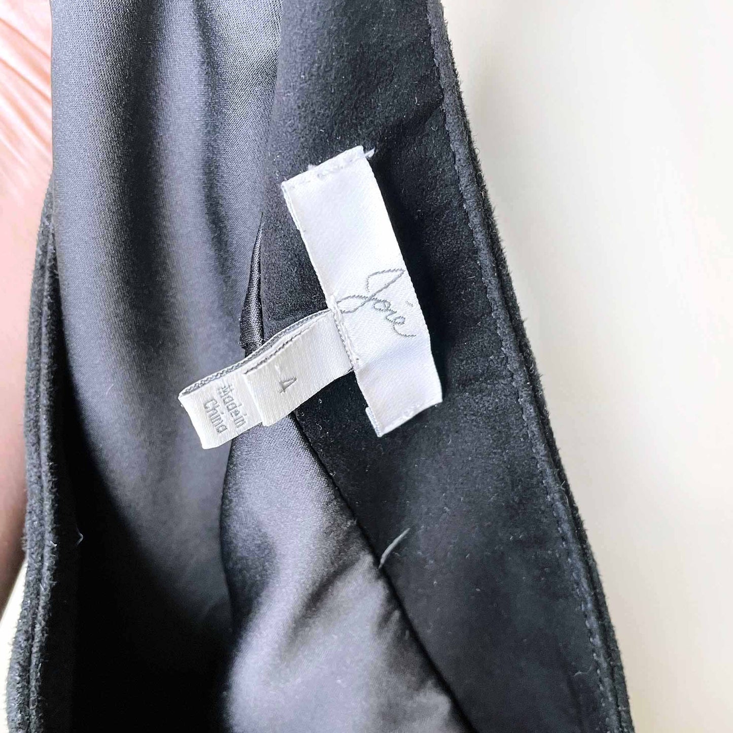 joie lozita black suede festival fringe mini skirt - size 4