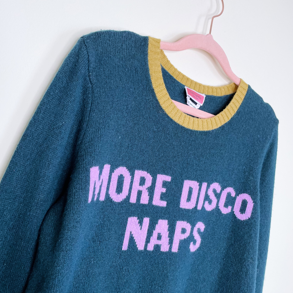 kate spade disco naps wool-blend sweater - size medium