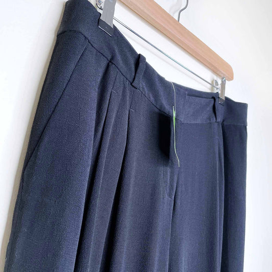 nwt kate spade black crepe high rise pleated avery trouser - size 8
