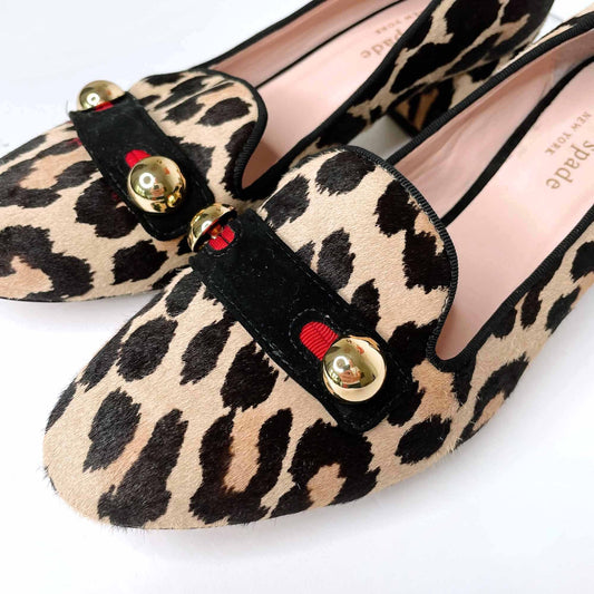 kate spade margery loafer pumps in leopard - size 37.5