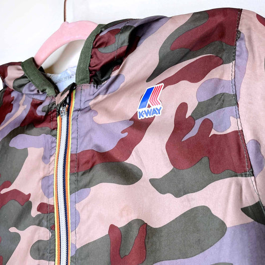 k-way kids camo packable rain jacket - size 6