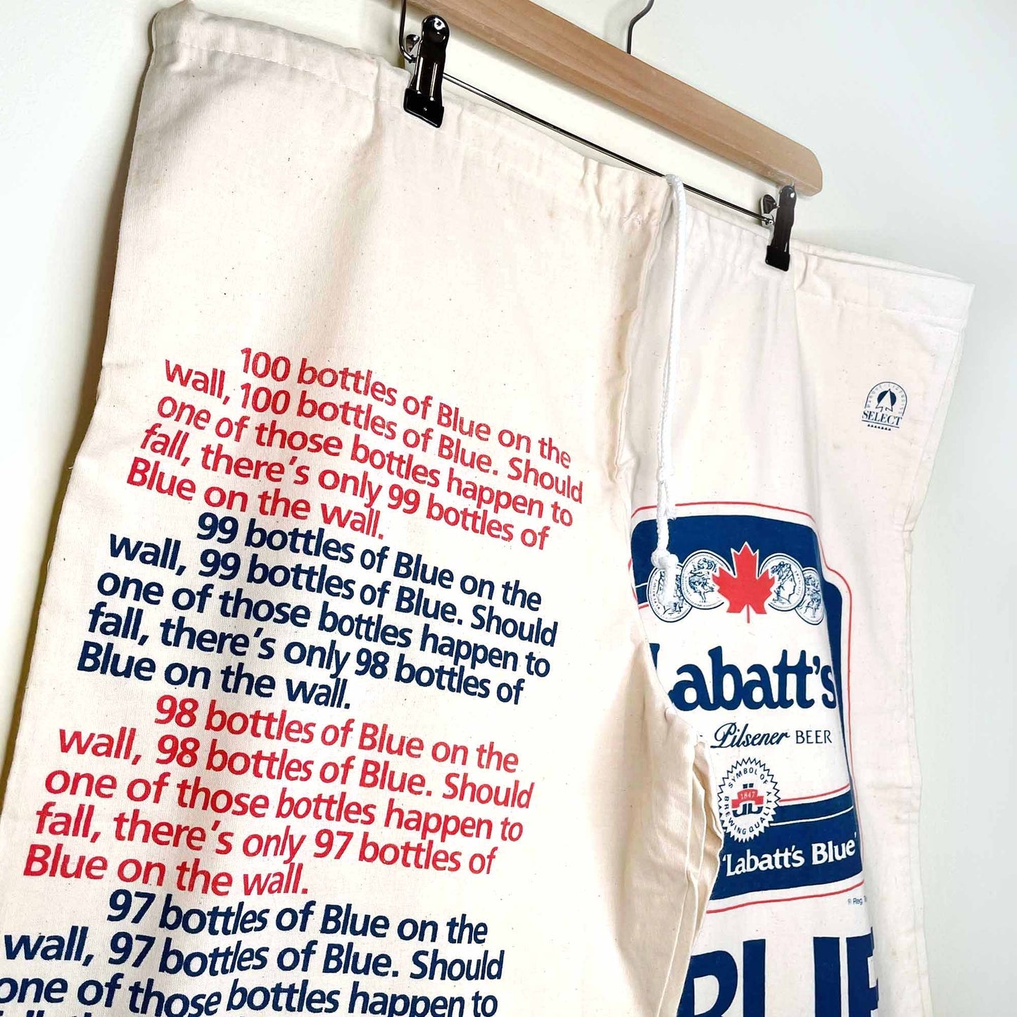 vintage labatt blue 80's 90's sweet sacks linebacker beer novelty shorts - xl
