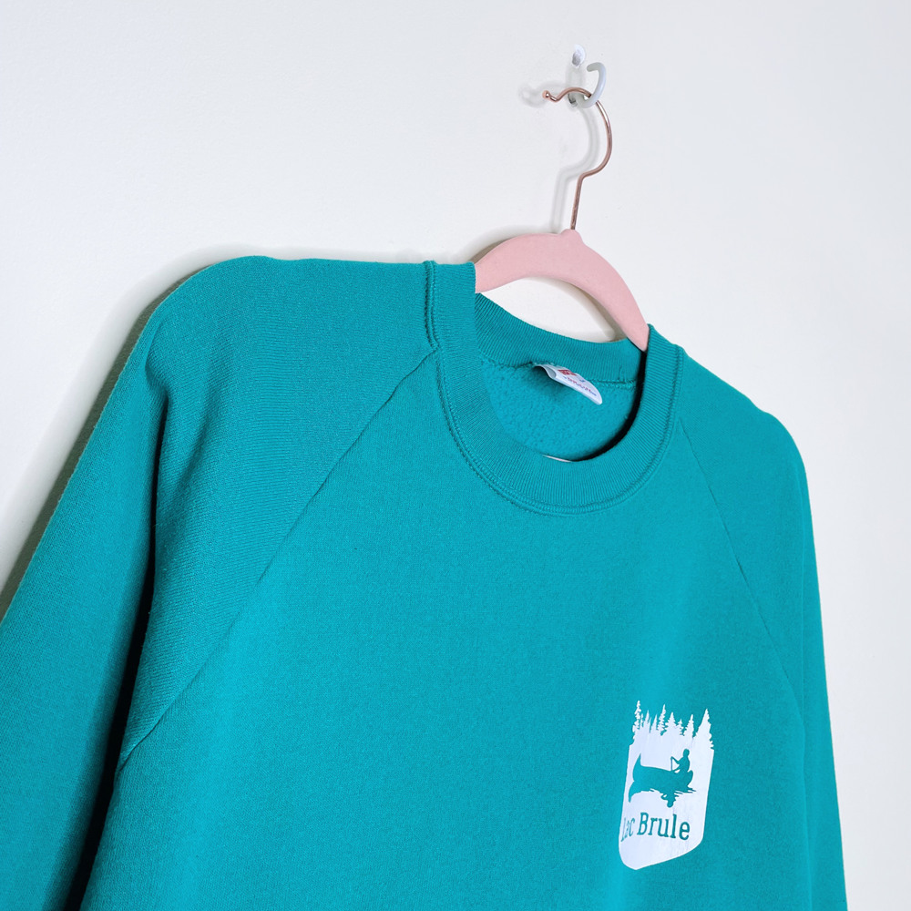vintage 70s jerzees lac brule crewneck sweatshirt - size large