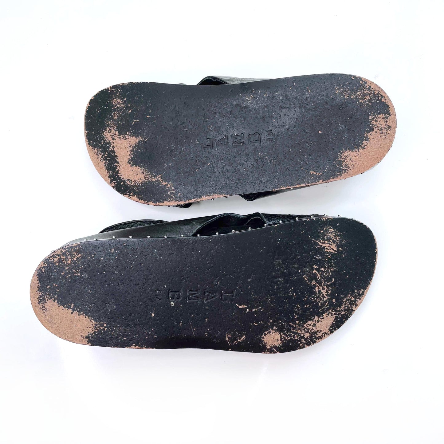 lamb bellatrix leather criss cross thong sandal - size 8