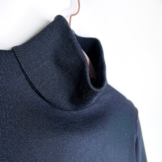 vintage lanvin black balloon sleeve turtleneck - size medium