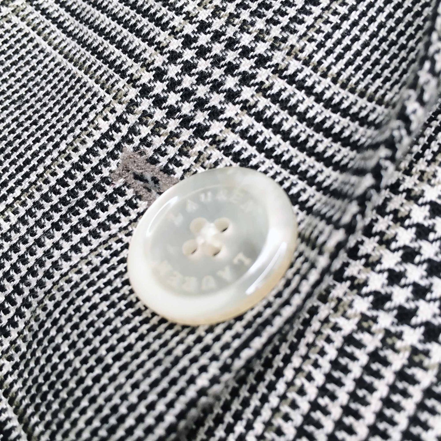 Lauren Ralph Lauren houndstooth wool-linen blazer - size 20W
