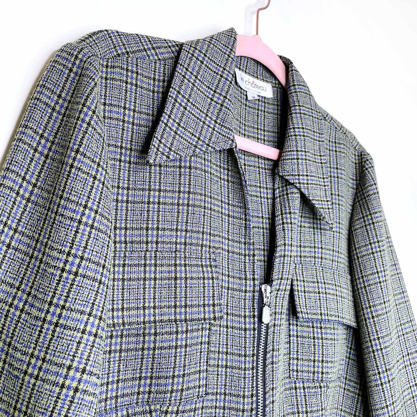 vintage y2k le chateau clueless plaid cropped jacket - size medium