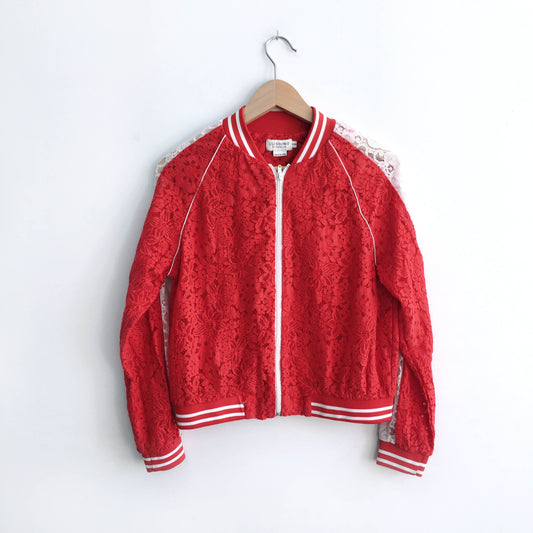 Lili Sidonio | Molly Bracken Lace Bomber Jacket - size Medium