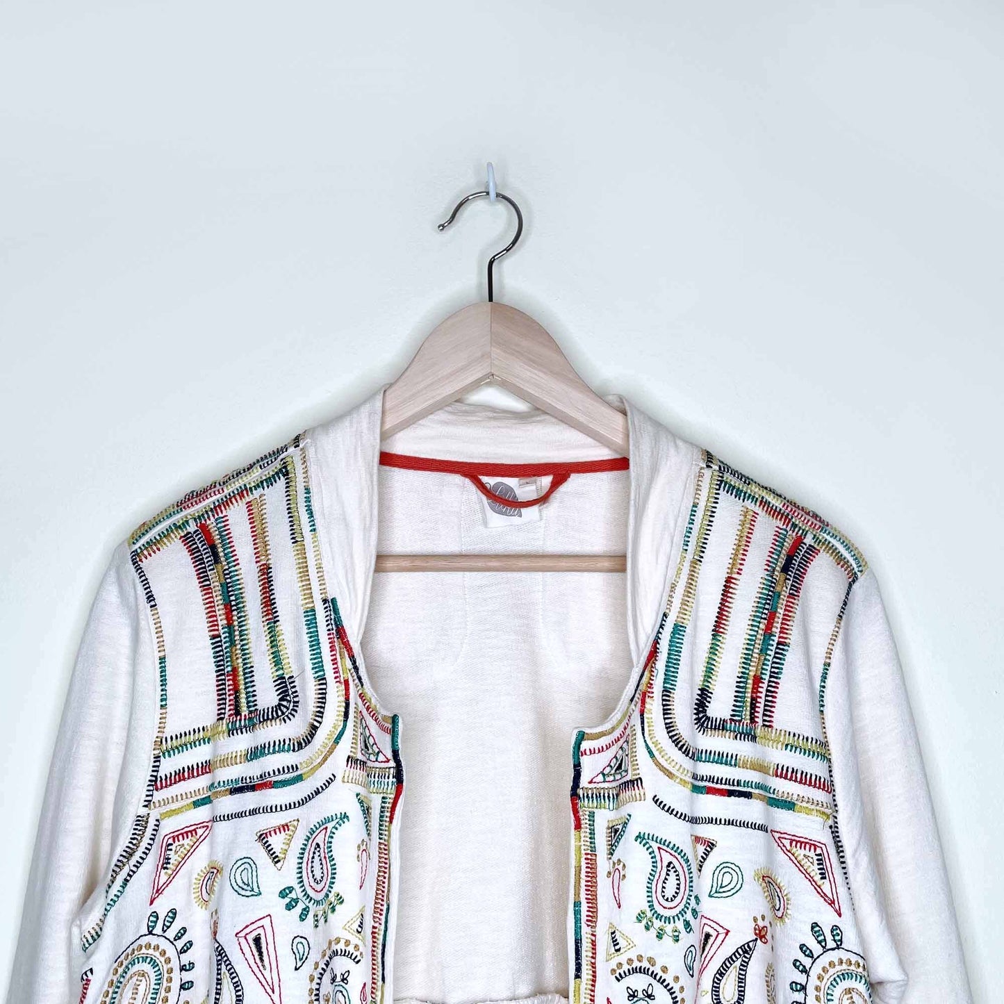 anthropologie lilka boho embroidered peplum jacket - size large