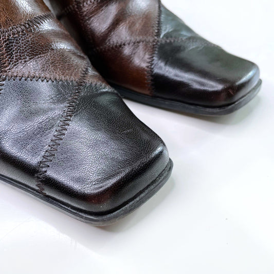 vintage liz claiborne y2k leather patchwork mules - size 7.5