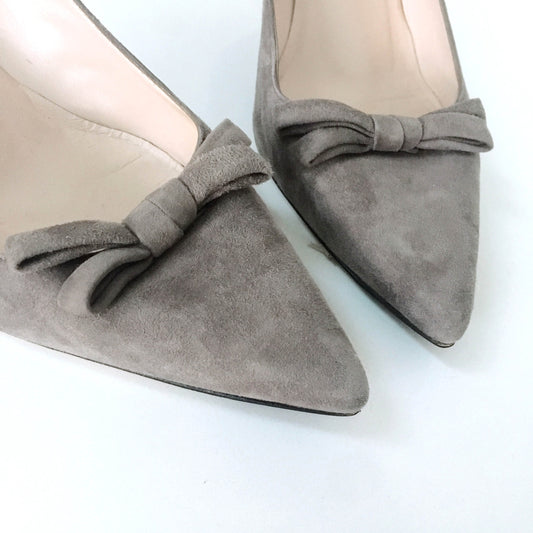 L.K Bennett Suede Kitten Heel with Bow - size 40