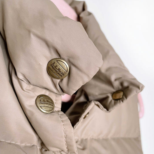 vintage 1980's ll bean tan down puffer vest - size medium