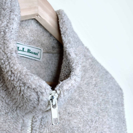 vintage ll bean deep pile sherpa fleece vest - size xl