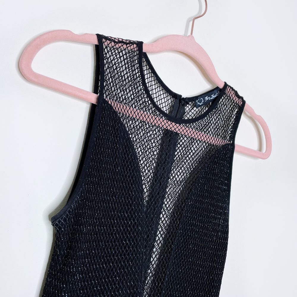 for love and lemons metallic mesh lulu skater dress - size xs
