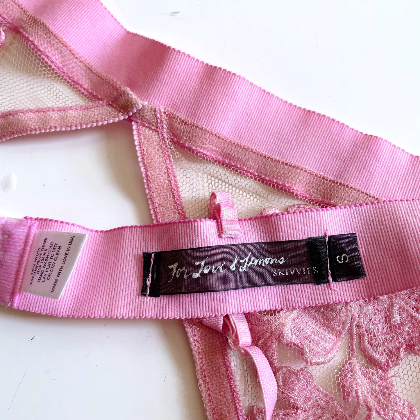 for love and lemons pink embroidered bralette - size small