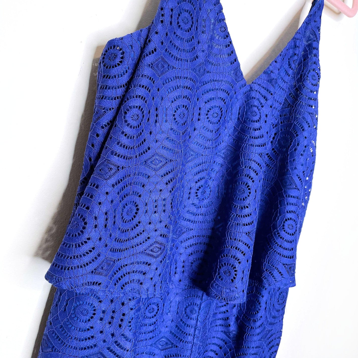 lilly pulitzer blue lace caia romper - size 8