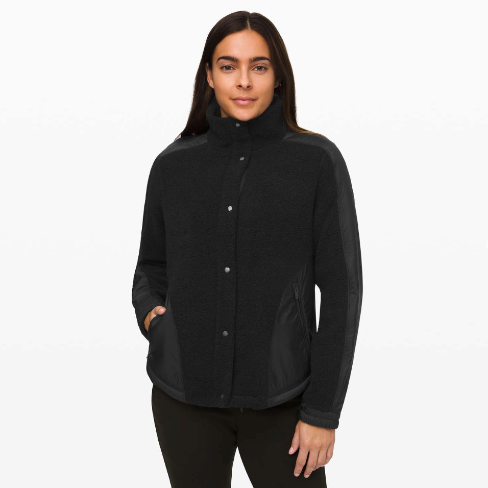 lululemon 2019 black sherpa go cozy jacket - size 12 – good market