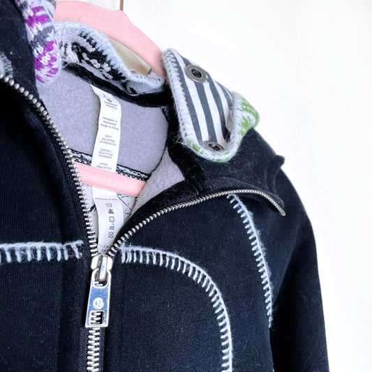 rare lululemon fair isle removable scuba hoodie - size 2