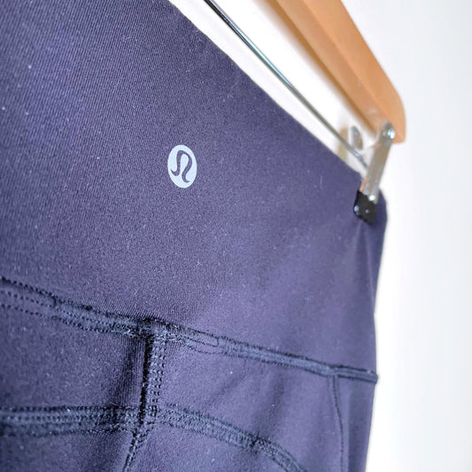 lululemon black wunder under dot mesh pocket leggings - size 2/4