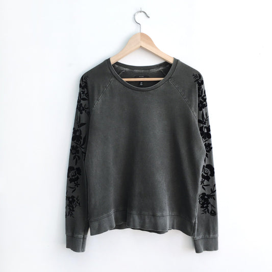 Lucky Brand Flocked Floral Sweater - size Small