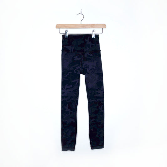 2020 lululemon wunder under high rise camo tights full on luon - size 2
