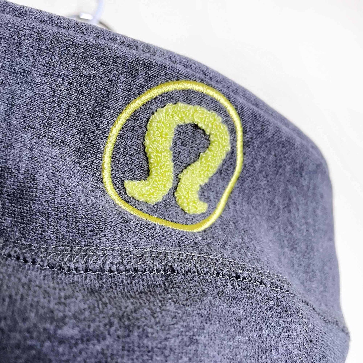 lululemon heather grey scuba hoodie with lime logo - size 6