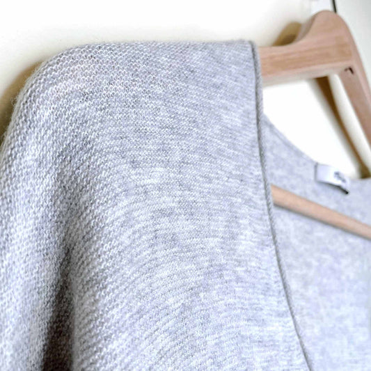 madewell oversized wool-alpaca blend v-neck grey sweater - size small