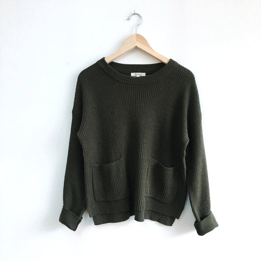 Madewell Patch Pocket Pullover Sweater - size Small