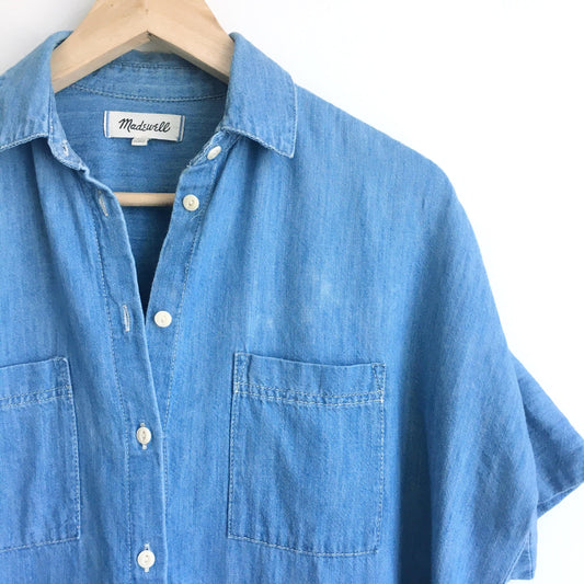 Madewell short sleeve button down - size xs