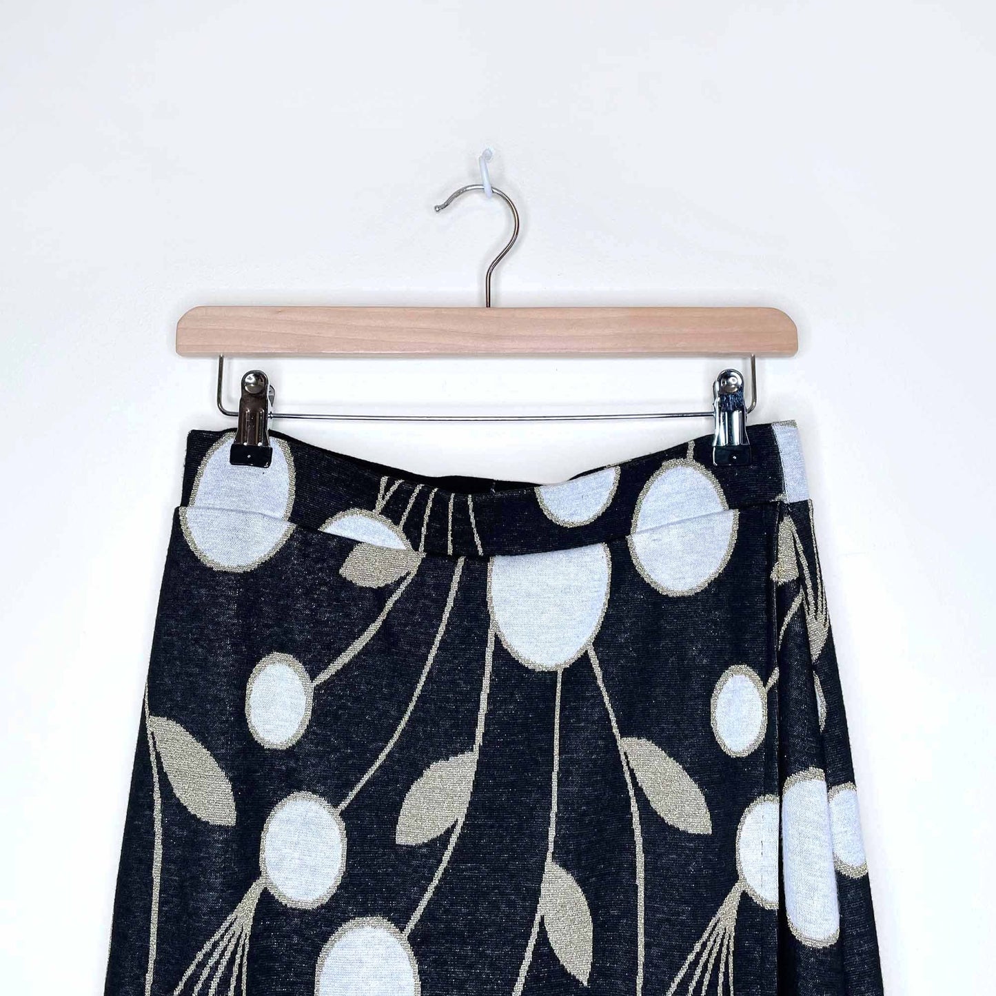 nwt maeve faux wrap art deco knit maxi skirt - size small