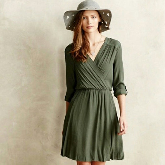 Maeve Lene Utility Wrap Dress - size Small