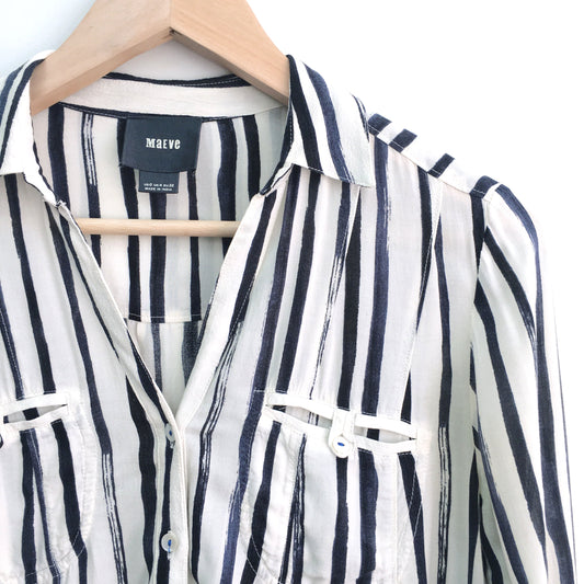 Maeve Paint Stripe Shirt - size 0