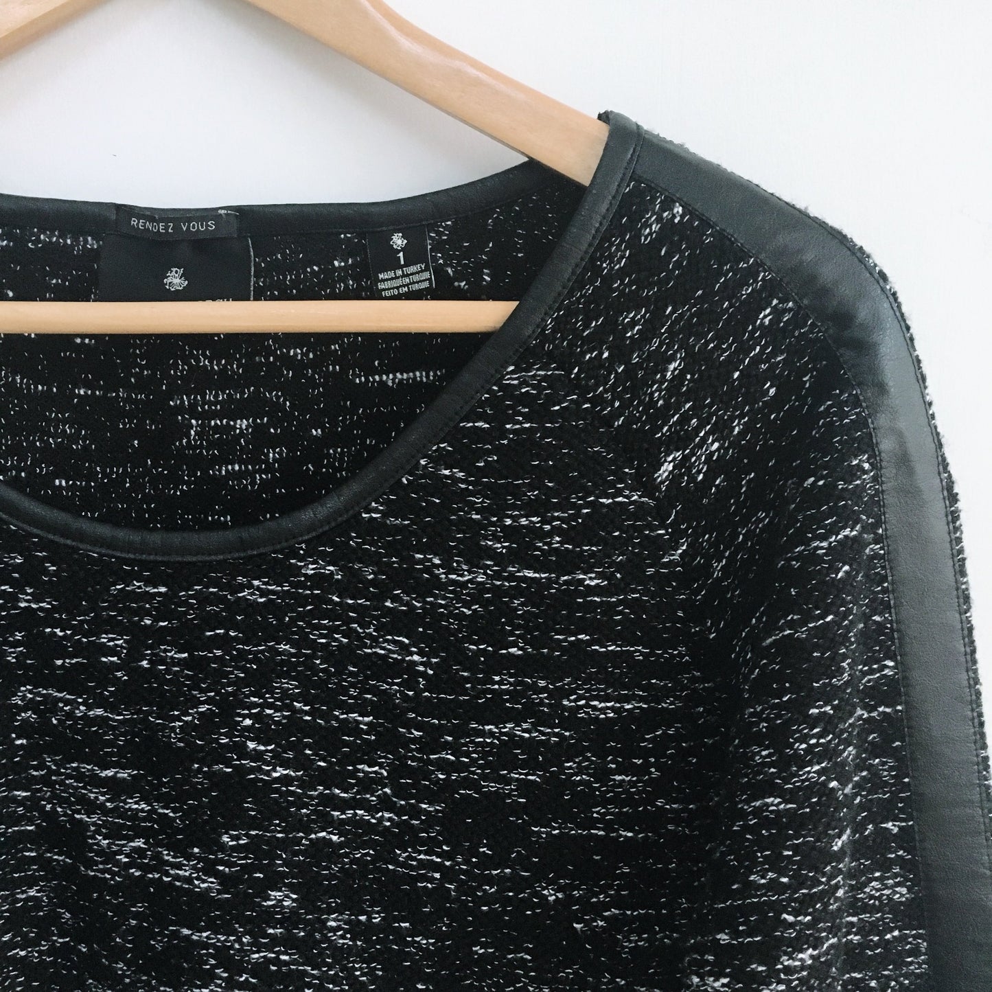 Maison Scotch Sweater with Pleather Trim - size 1