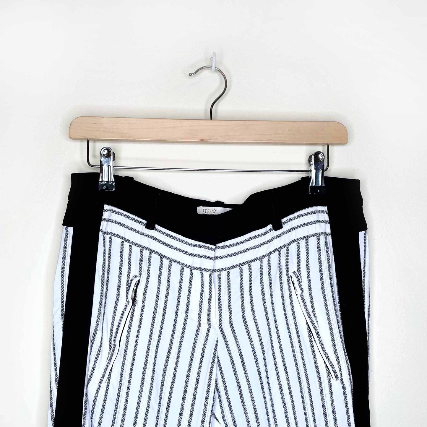 maje ferre mid-rise tapered striped tuxedo trouser - size 2