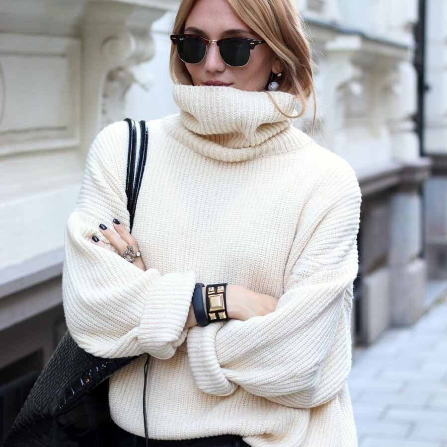 Mango Egeo oversized turtleneck sweater - size SM/M