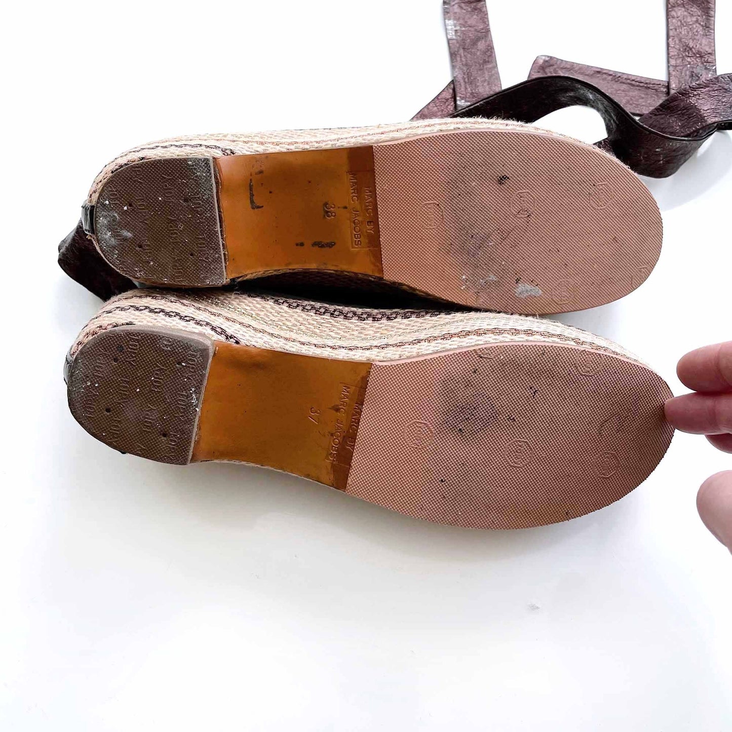 marc by marc jacobs tie wrap ballet platform espadrilles - size 37