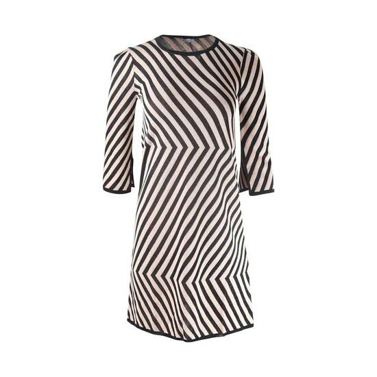 marella zig zag stripe metallic dress - size large