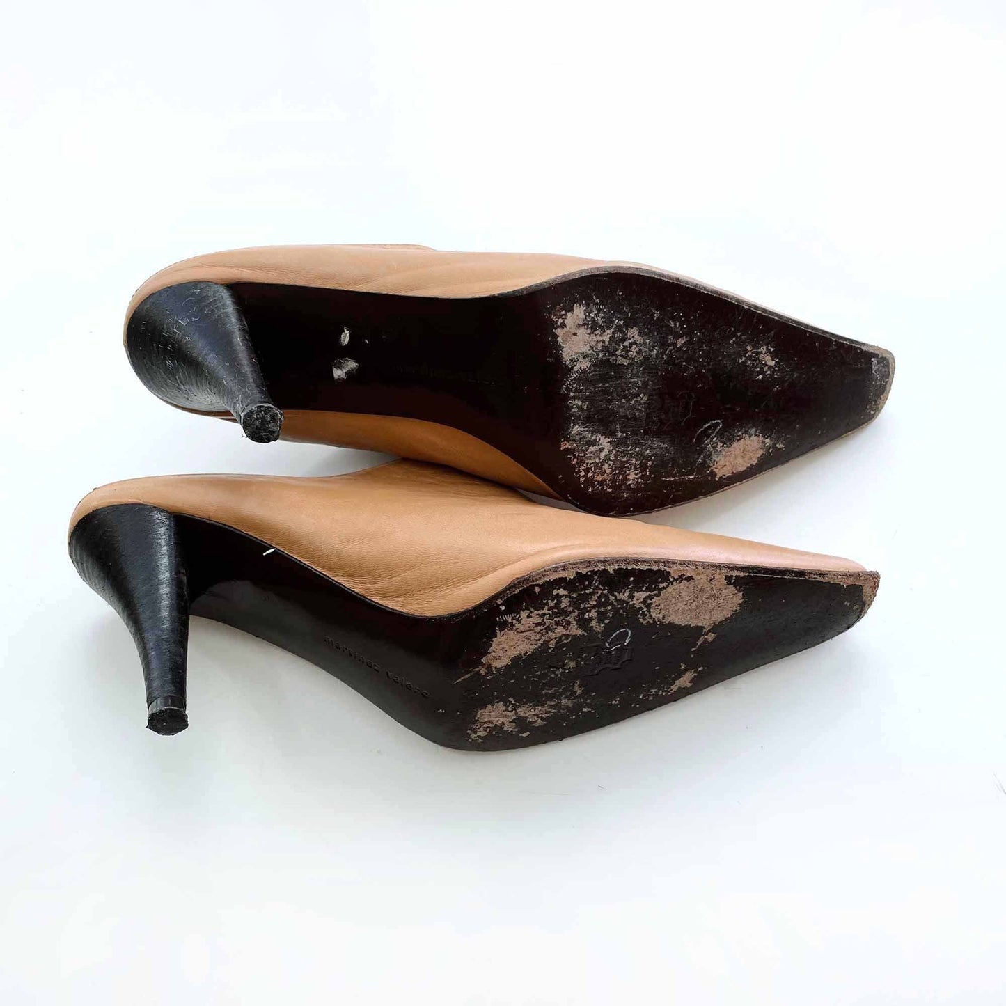 martinez valero tan leather mules - size 7