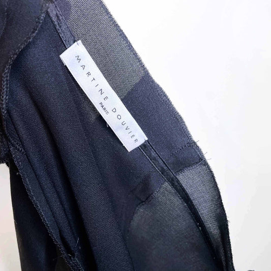 martine douvier paris black layered chiffon skirt - size medium
