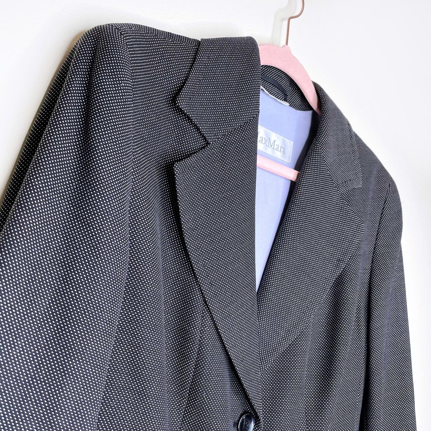 maxmara micro polka dot 2-button blazer - size 38