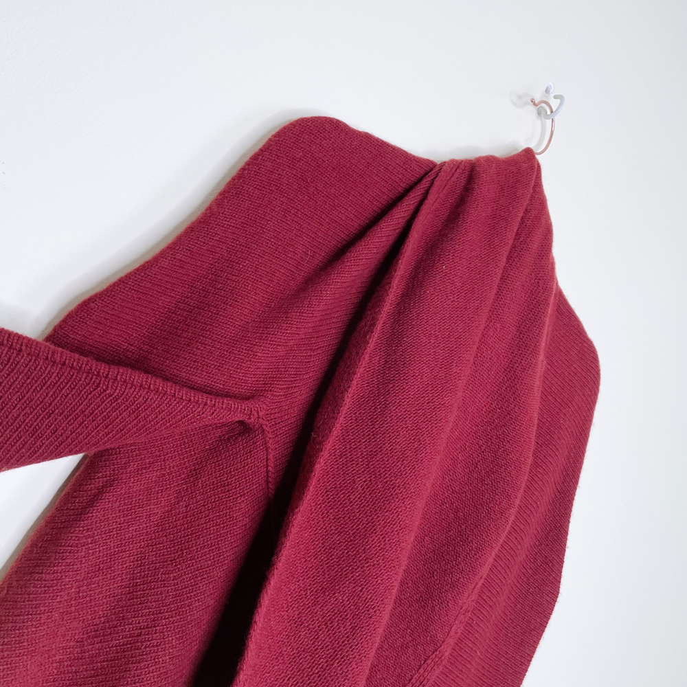 max mara red wool shawl cardigan sweater - size medium