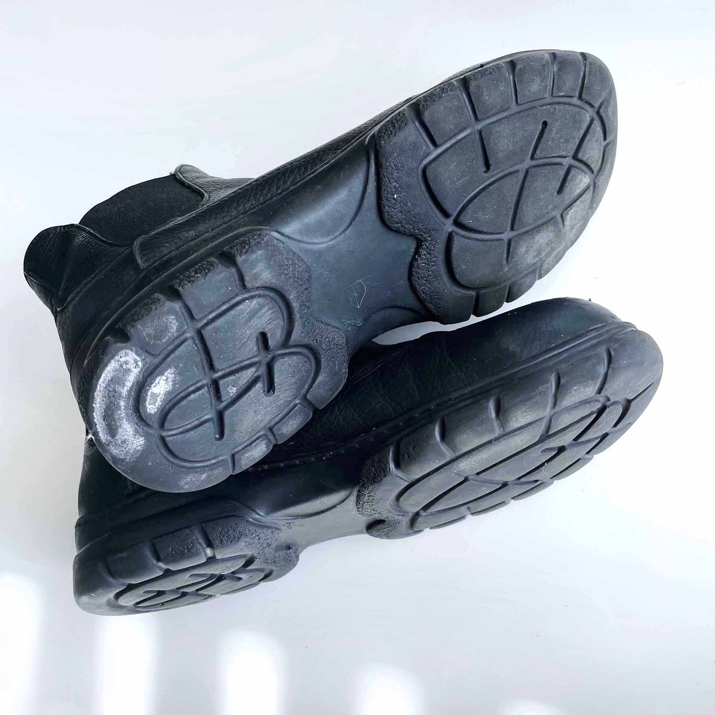 mellow walk black leather quentin maddy chelsea work boots - size 6.5